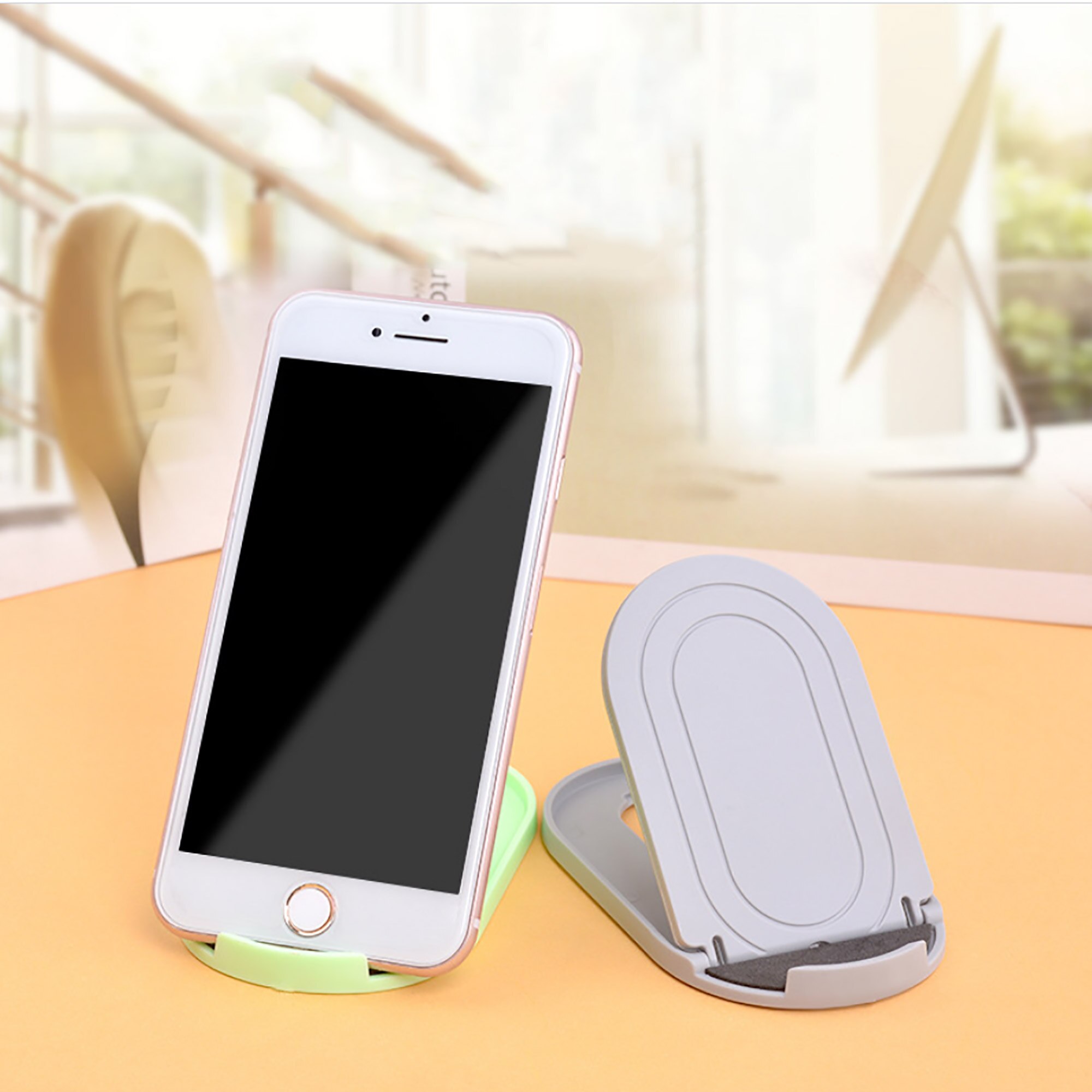 Sött litet skrivbordstillbehör skrivbordsställ universal iphonehållare flexibel mobiltelefonhållare 6 färger stativ smarttelefonstativ
