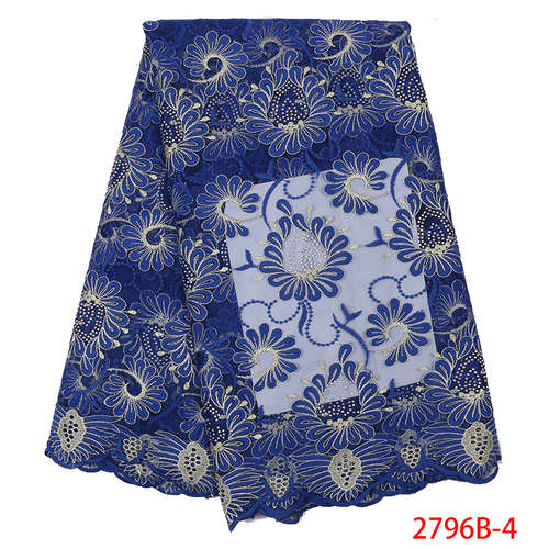 African Lace Fabric,French Net Fabric Lace ,Nigerian Embroidered Tulle Laces with Stones KS2796B-8: Picture 4