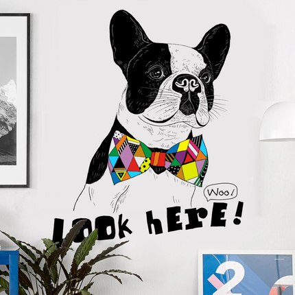 Kul hund hjemmedekorasjon vinyl veggklistremerker dyr se henne sitater moderne veggdekor plakat
