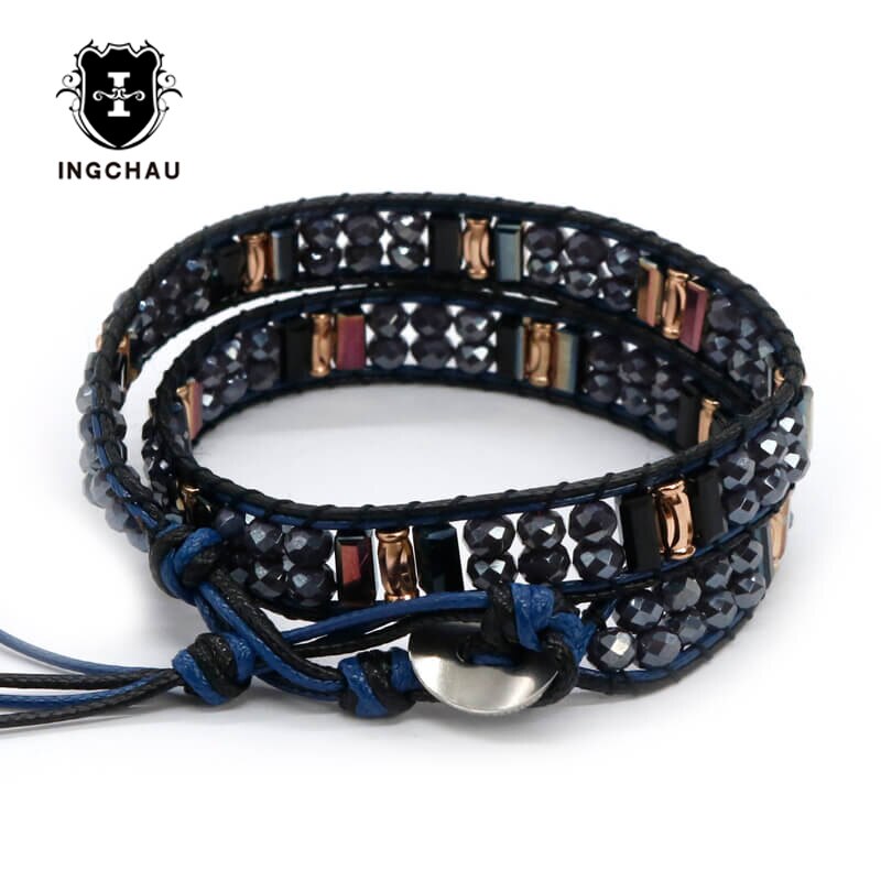 Glazen Kralen Boho Armband Handgemaakte Kralen 2 Strengen Weaving Tribal Armband Vrouwen Bohemian Sieraden WB-7