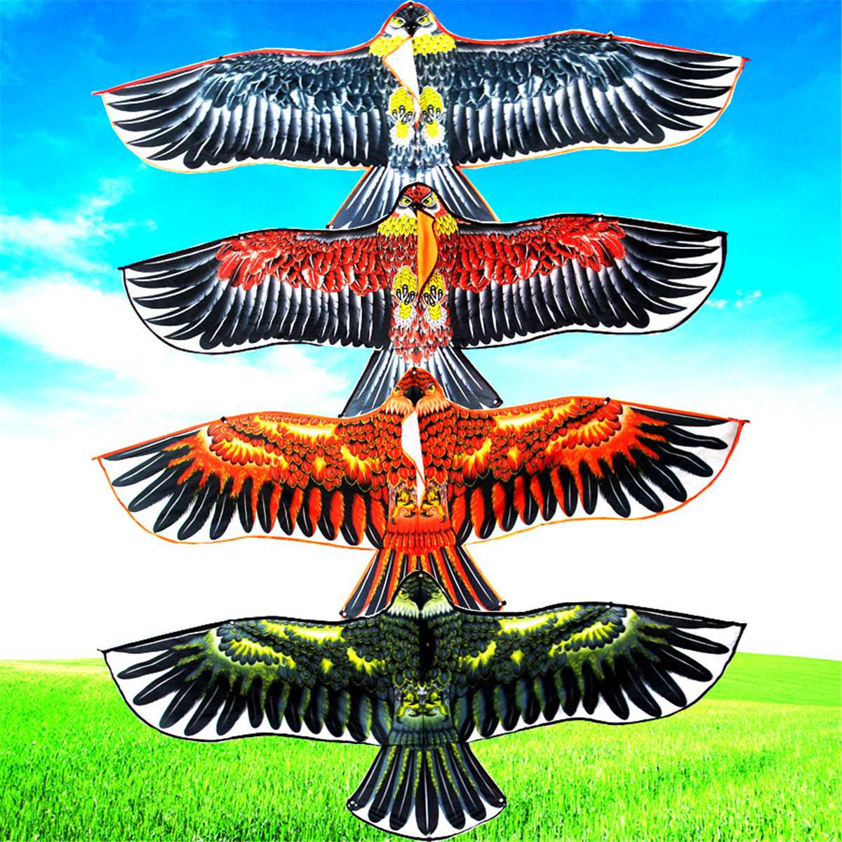 160x70cm Flat Eagle Kite Children Flying Bird Kites With Kite String Windsock Outdoor Toys Garden Cloth Toys For Kids