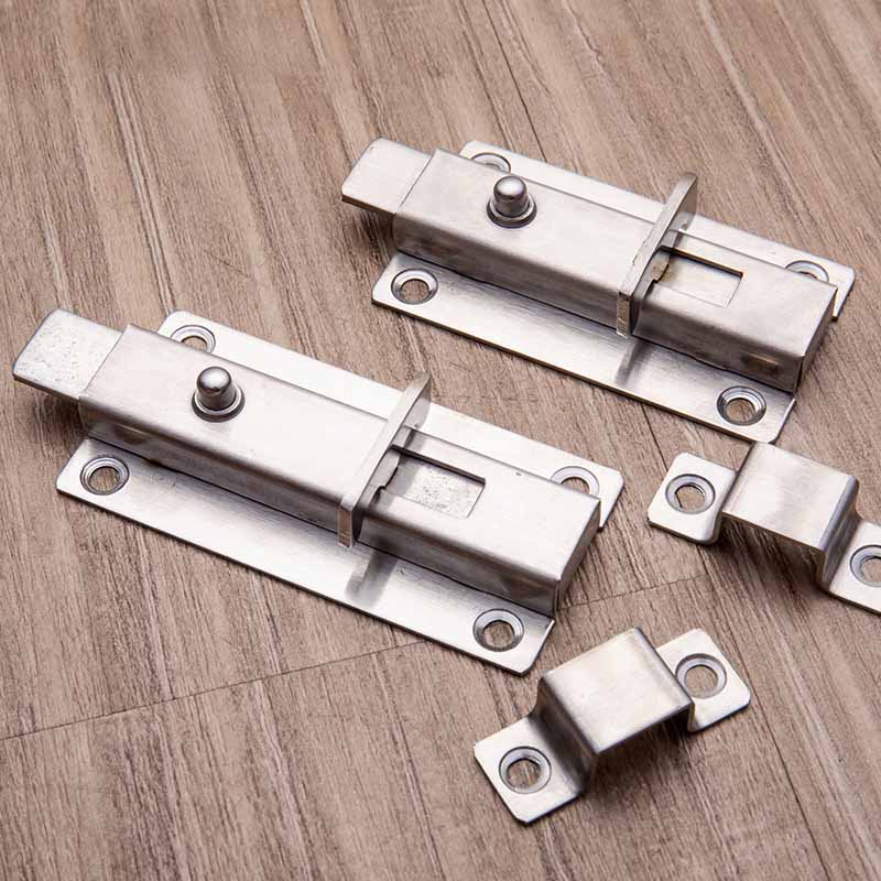 Stainless Steel Door Latch Automatic Spring Switch Door Lock Door Clasp Door Bolt Safety Slide Lock For Home Door Hardware