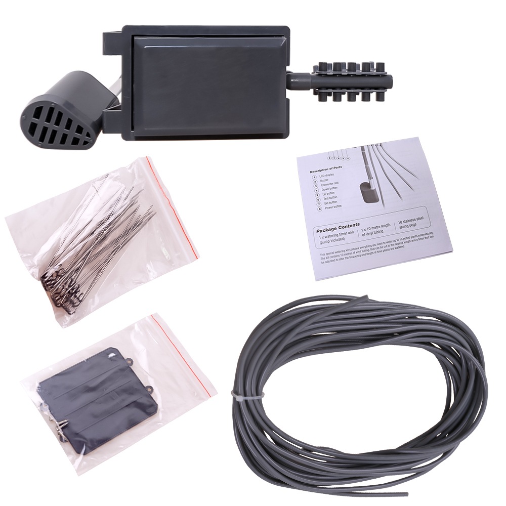Home Garden Indoor Automatic Smart Drip Irrigation Watering Kits System Plants ,Flowers Small Pump Controller Grey
