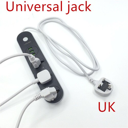 Ldnio universell stikkontakt eu au uk oss plugg smart forlengelse strømskinne hjemmekontor overspenningsvern 3 4 6 ac med 4 usb: Sc3301 uk med oppstyr