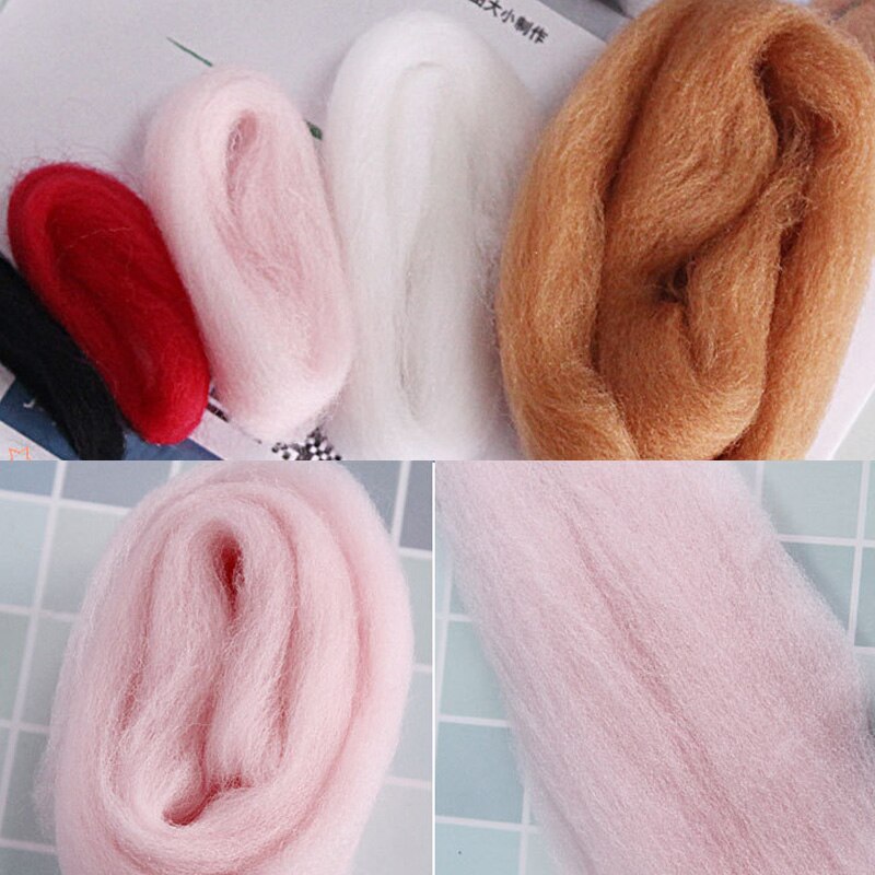 Cute Animal Pig Panda Wool Felt Needle Poked Knitting DIY Wool Felting Package Handmade Keychain Sewing Art Craft Decor