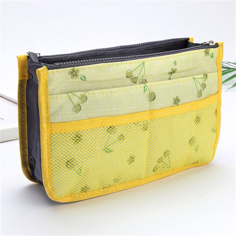 Bolsa organizadora de nailon para mujer, bolso organizador de viaje con forro grande, bolsa de cosméticos para maquillaje, bolso de mano barato para mujer