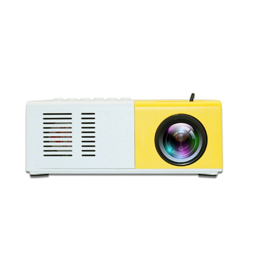 Yellow Home Mini Projector Machine Led Portable Handheld Projector Supports High Definition 1080P