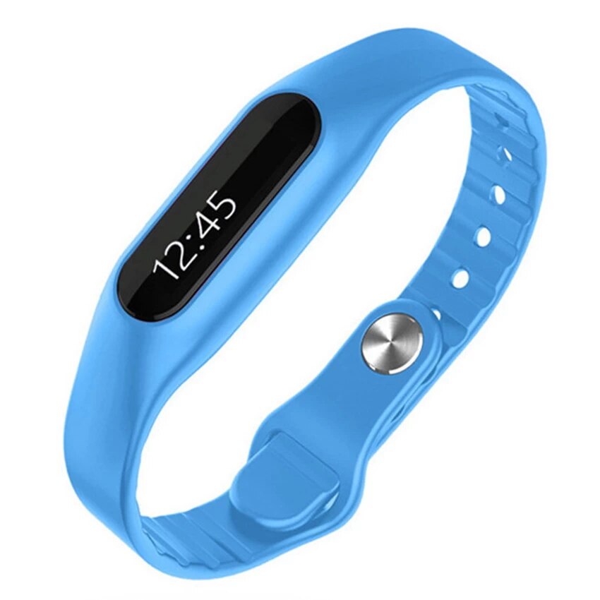 E06 Smart Healthy Bracelet Waterproof Pedometer Tracker Bracelet Fitness Sleep Tracker Bluetooth Watch for Iphone Android: Blue