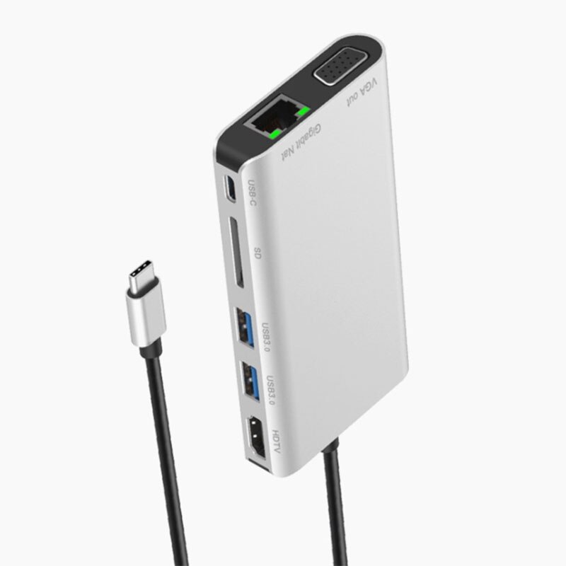 USB-C TO HDMI VGA HUB Docking Station Type-C Docking Station Multifunctional Card Reader