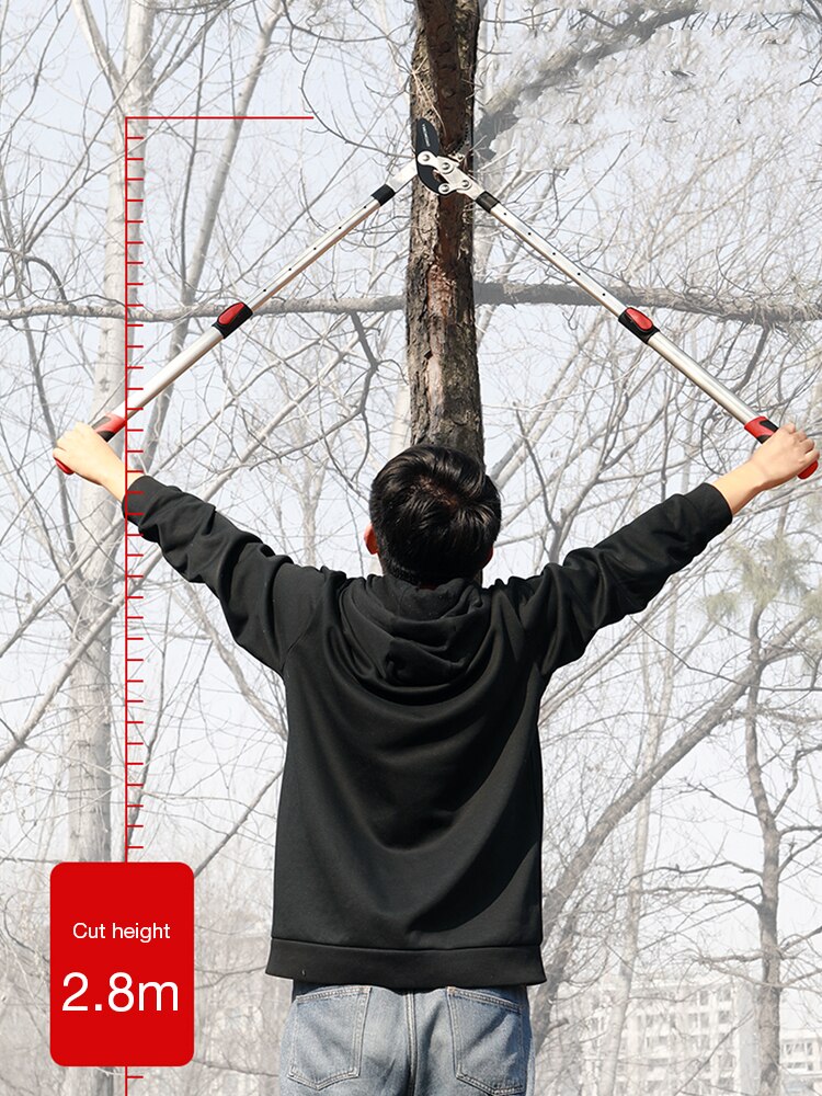 AI-ROAD Telescopic Long Pruning Scissor Hedge Anvil Shears Garden Tool Tree Branch Cutter Agriculture Hand Tool Ratchet Pruner