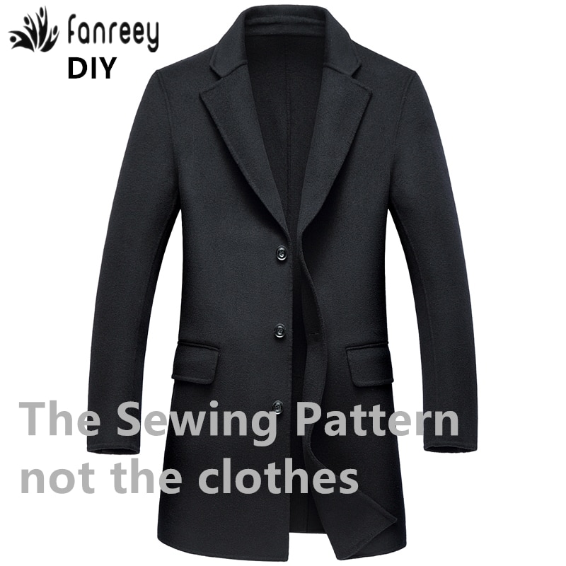 Sewing Pattern of Men's wool coat Sewing Patterns DIY WW-M443
