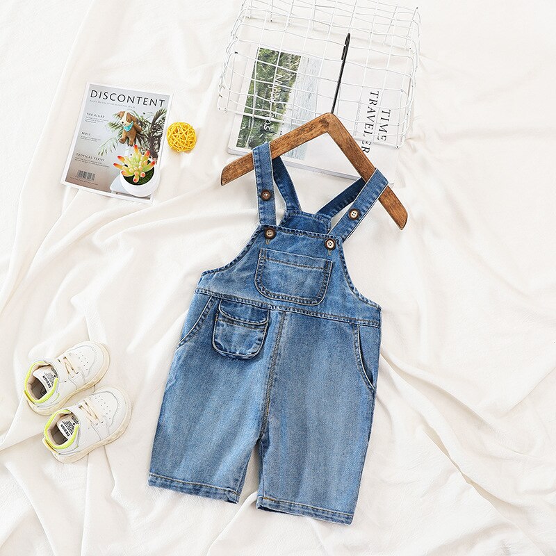 1 2 3 4 Y freundlicher Jungen Kurze Denim Overall Sommer Neue Baby Beiläufige verlieren Kurze Overall Baby Junge Hosenträger kurze Hose