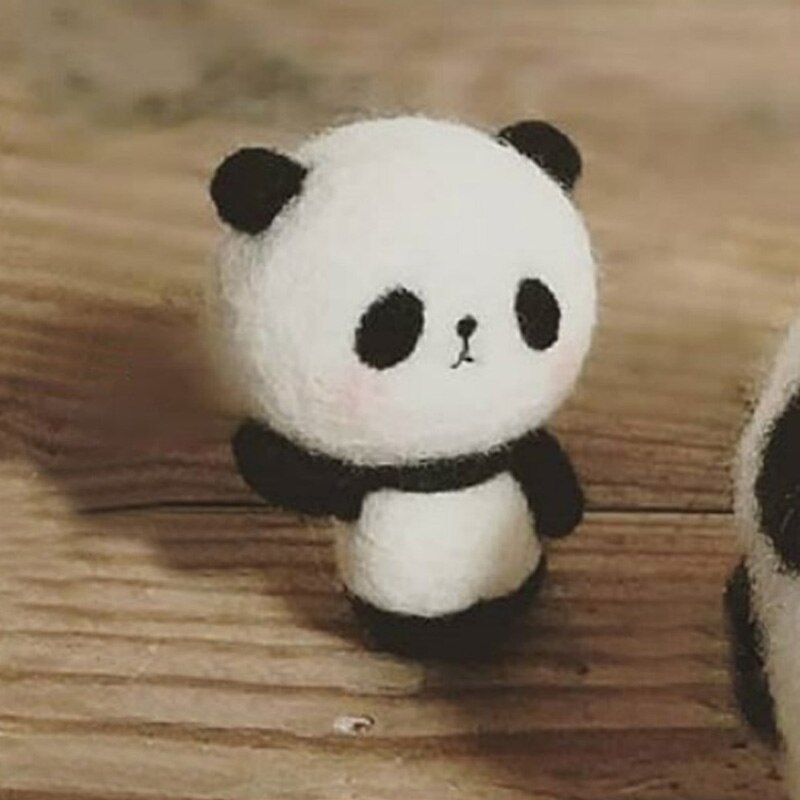 Cute Animals Wool Felt Craft DIY Non Finished Poked Set Handcraft Kit for Needle Material Pack