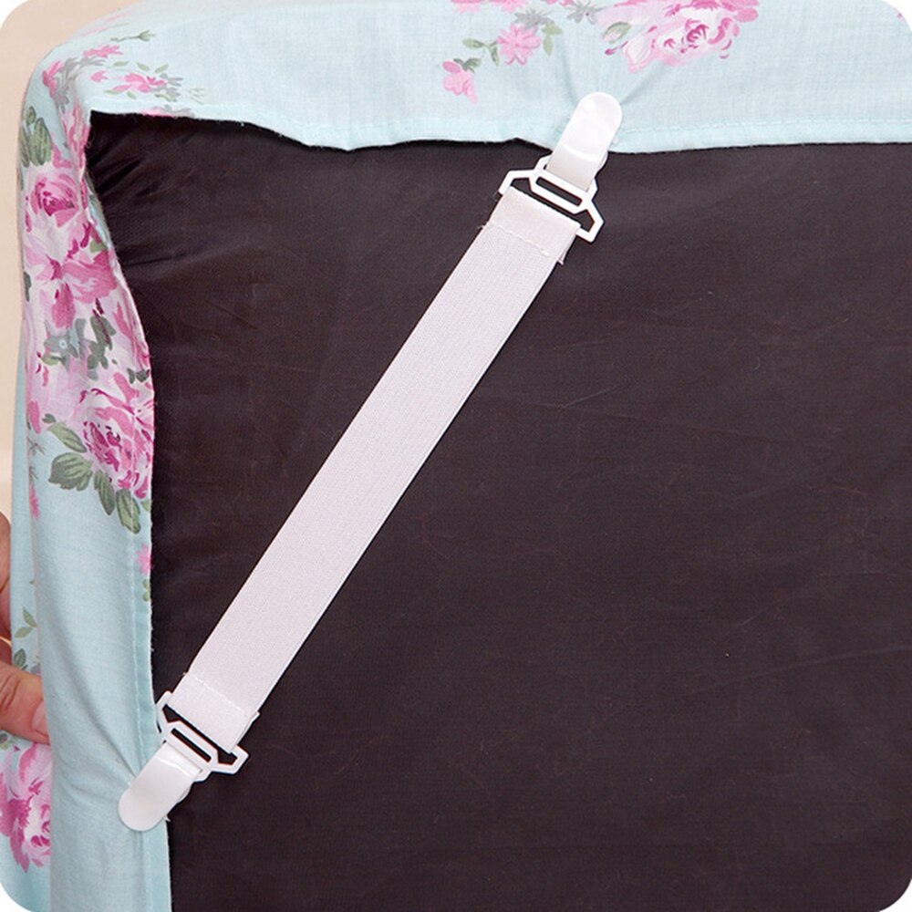 Drap de lit fixe élastique réglable, ensemble de 4 pièces, housse de matelas, couvertures, pinces, attaches, accessoires Textiles de maison