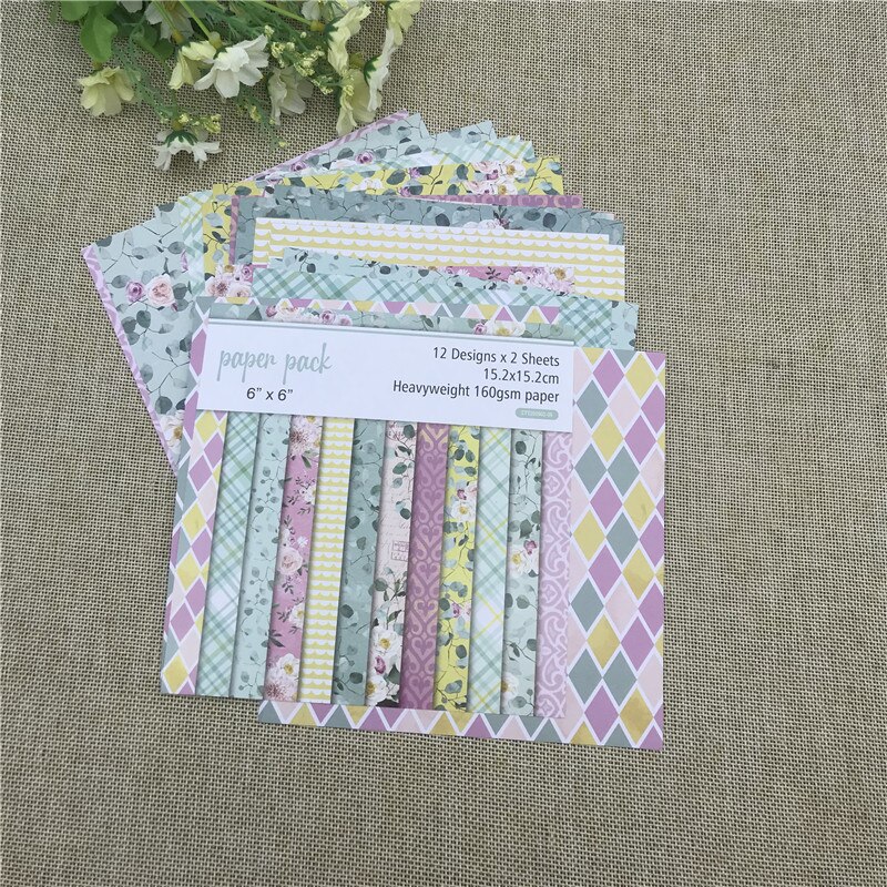 24 sheet 6"X6"the flower patterned paper Scrapbooking paper pack handmade craft paper craft Background pad