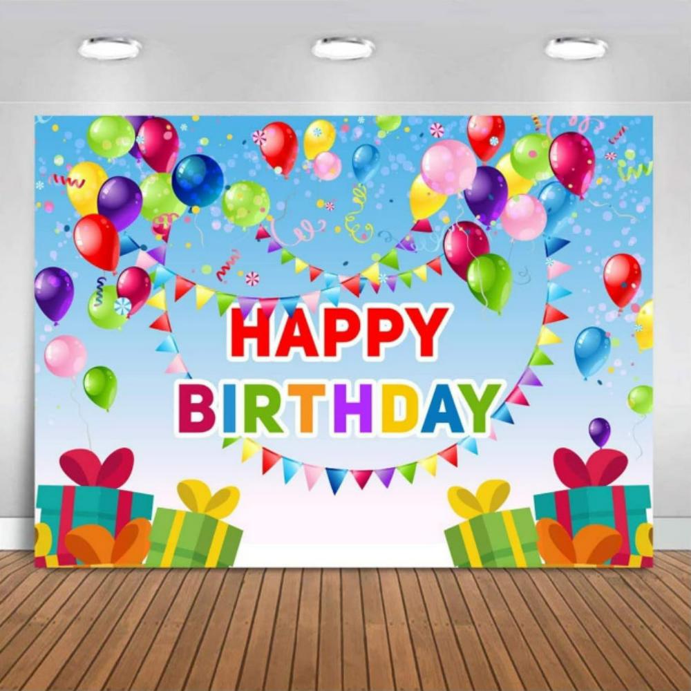 Fondo de feliz cumpleaños para niños, telón de tela, cortina de puerta, decoración de de primer cumpleaños, Fondo de foto de un pastel, globos de colores: XL / Caqui oscuro