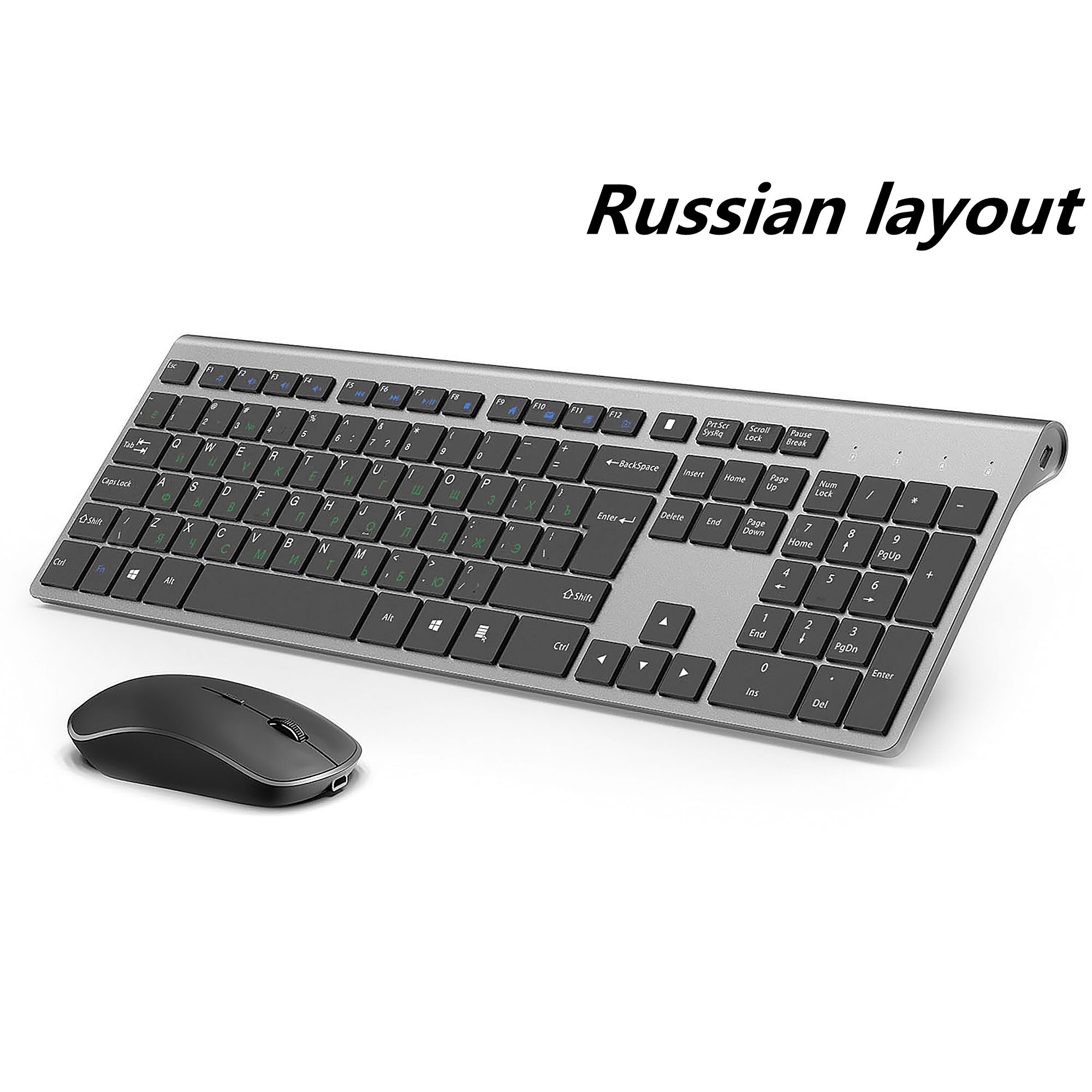 Rechargeable Wireless Keyboard Mouse 2.4G Full Size Thin Ergonomic And Compact For Laptop, PC, Desktop，Computer, Windows: PURPLE