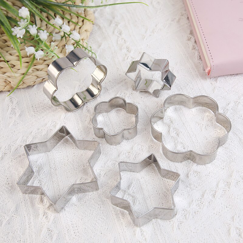 3Pc 4Pc Biscuit Cutter Mold Rvs Cookie Cutters Diy Cartoon Fondant Gebak Mold Voor Keuken Bakken Accessoires