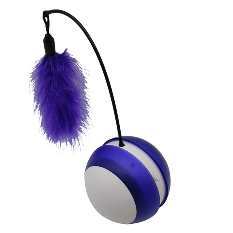 Electronic Pet Cat Toy Smart Automatic Sensing Obstacles LED Wheel Rechargeable Flash Rolling Colorful Light Electric Cat Stick