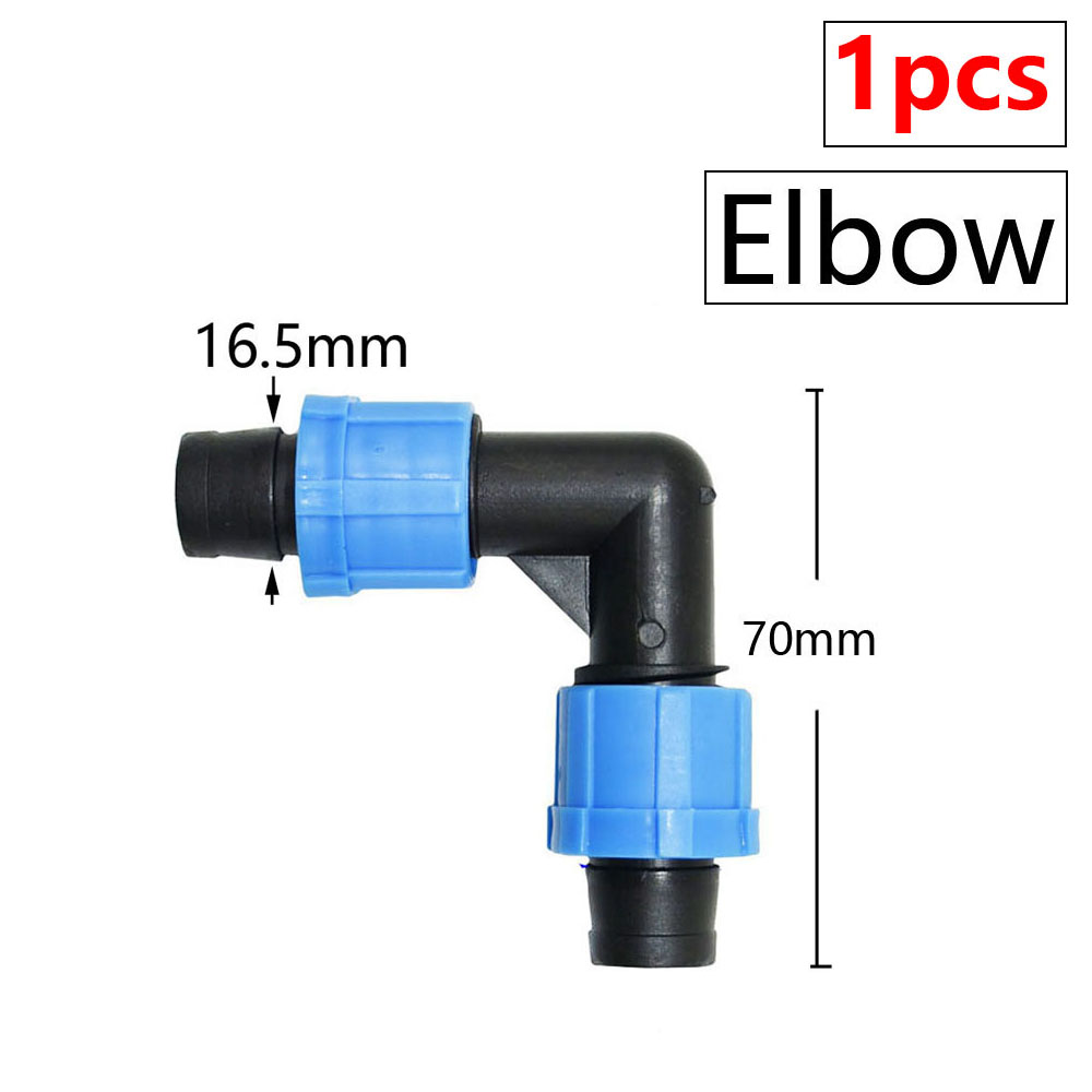 16mm Drip Tape Hose Connectors Tap Straight Tee Elbow End Plug Greenhouse Farm Garden Water Connector Drip Irrigation System: Red