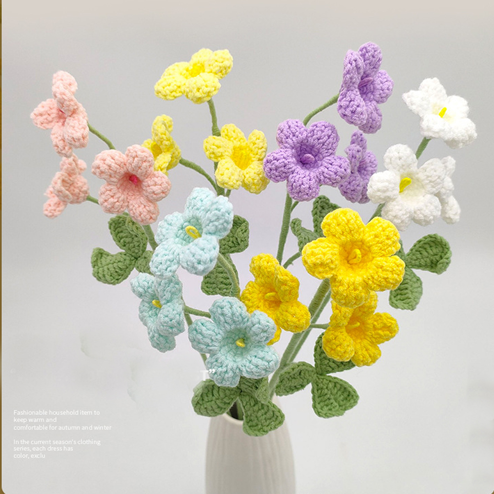 Søt heklet blomsterbukett strikkede blomster flores tejidas en heklet hjemmedekorasjon morsdagsbukett