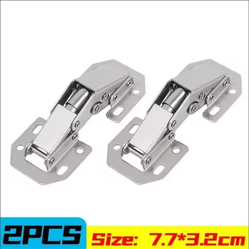 Charnières d'armoire en acier à 90 degrés, 10/2 pièces, sans trou de perçage, tampon hydraulique, charnière d'armoire de cuisine, quincaillerie de meubles: WHITE