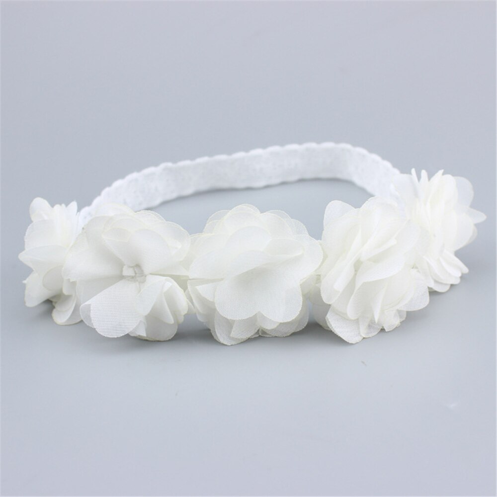 Faixa infantil turbante flor macia, para crianças e meninas, acessório elástico para cabelo: Ivory