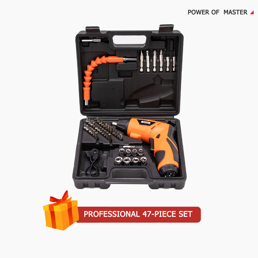 Wireless Electric Screwdriver Set Rechargeable Drill and Screwdriver Battery Twistable Handle LED For Woodworking Power Tools