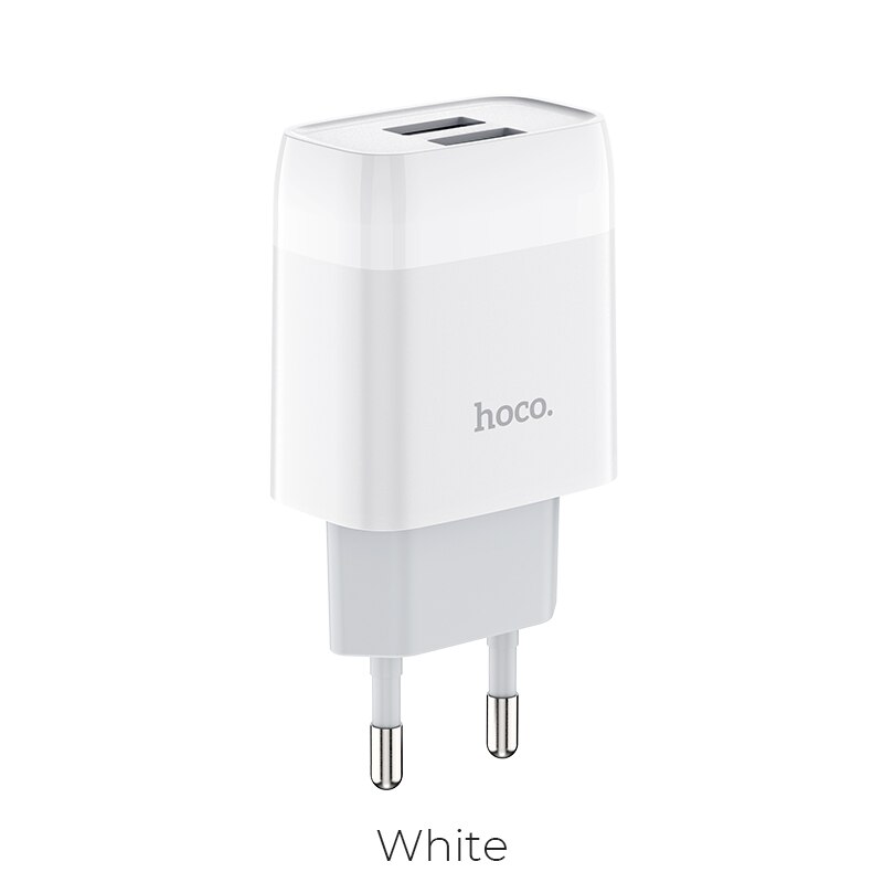 HOCO Dual USB Ladegerät Ladegerät 5V 2,4 A Eu-stecker Tragbare für iPhone 11 Pro Samsung Xiaomi redmi hinweis 8 Lade Doppel Adapter: white