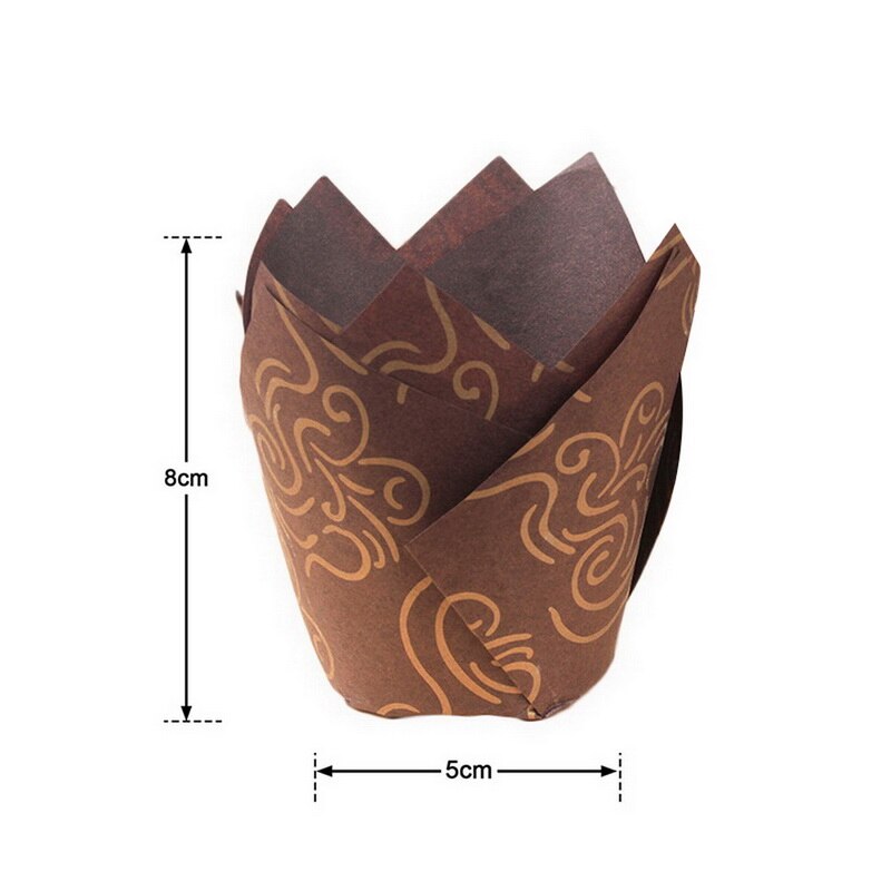 50Pcs Tulip Muffin Cupcake Paper Cups Oilproof Cupcake Liner Bakken Muffin Box Cup Cake Decorating Tool Muffin Wrap Gevallen: Type 01