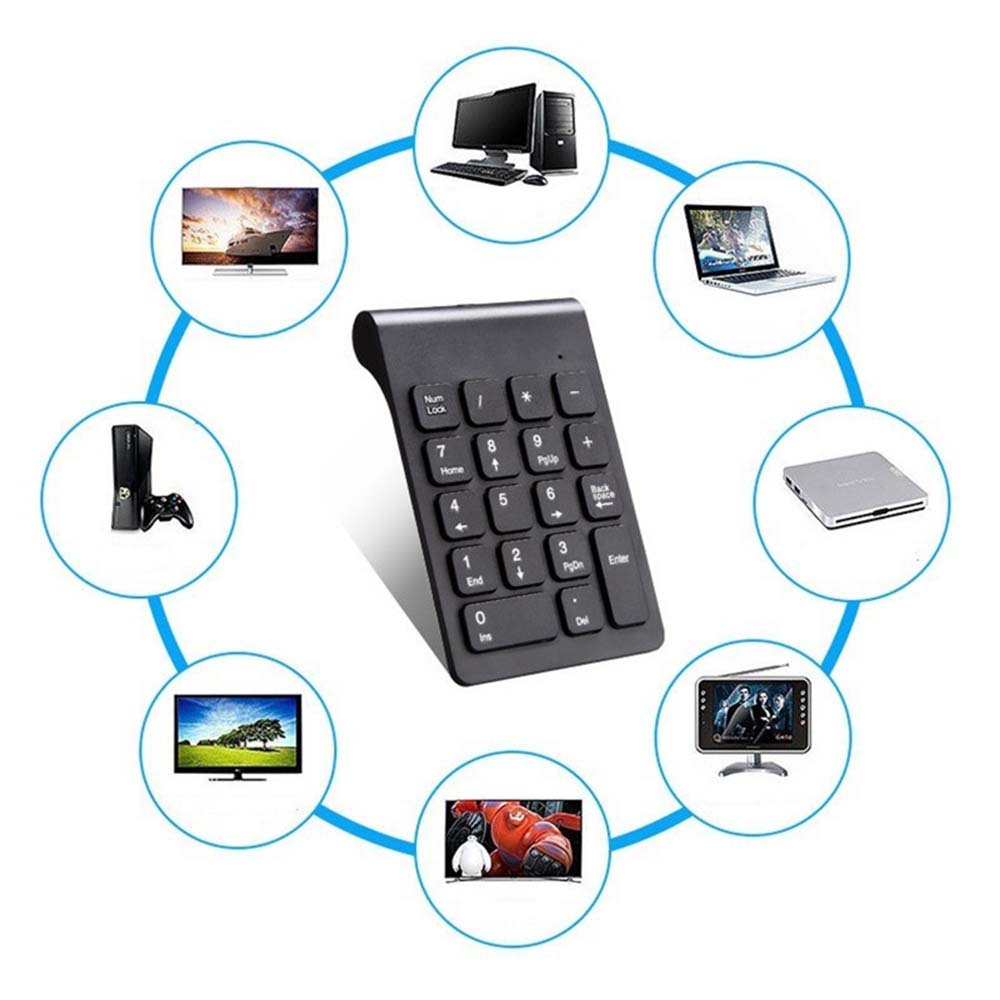 Portable Ultra-Thin Wireless 18 Keys Numeric Keypad Number Pad Digital Keyboard For Laptop PC Notebook Desktop