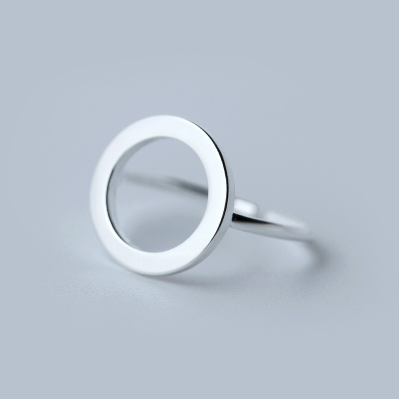 INZATT Echt 925 Sterling Silber Geometrische Runde Ring Für Charme Frauen Schmuck Geburtstag Party Geometrische Zubehör