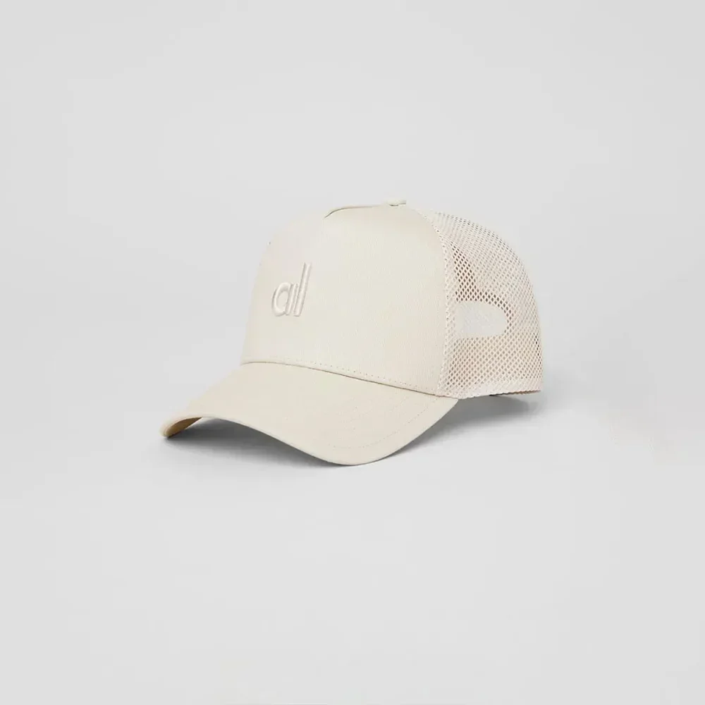 AL European American Mesh Cap District Trucker Hat Unisex Embroidered Yoga Baseball Cap Outdoor Sun Protection Mesh Cap