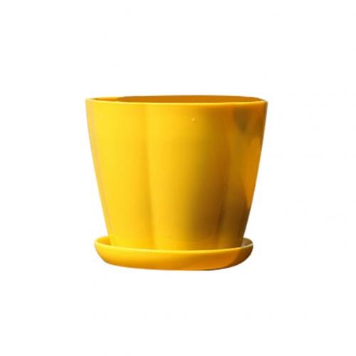 Pumpa form plast imitation porslin blomkruka suckulenta trädgård planter trädgård leveranser: Gul m