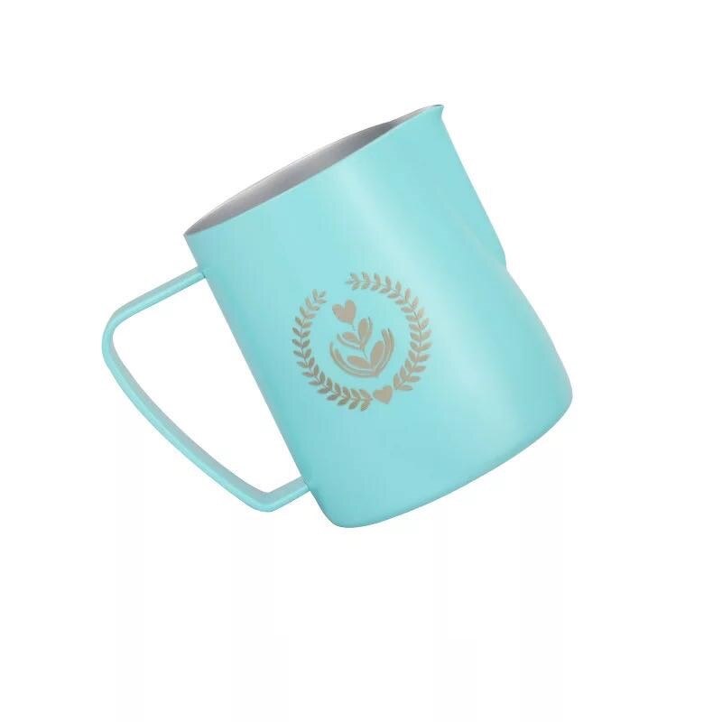 304 Roestvrij Staal Handmatige Motta Melkkan Frother Latte Art Cup Melk Opschuimen Werper Creamer Melkschuim Maker Melkopschuimer: green logo / 600ml