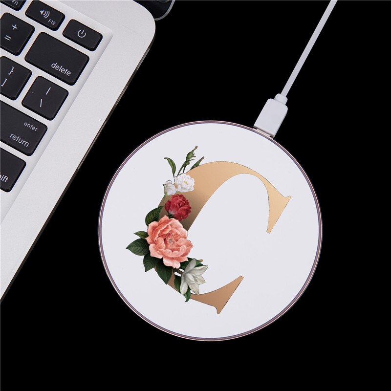 Letter A B C D Wireless Charging Station Wireless Charger for Iphone Airpods 2 Airpods Pro Samsung Xiaomi Cute Charger Pad: Style 3