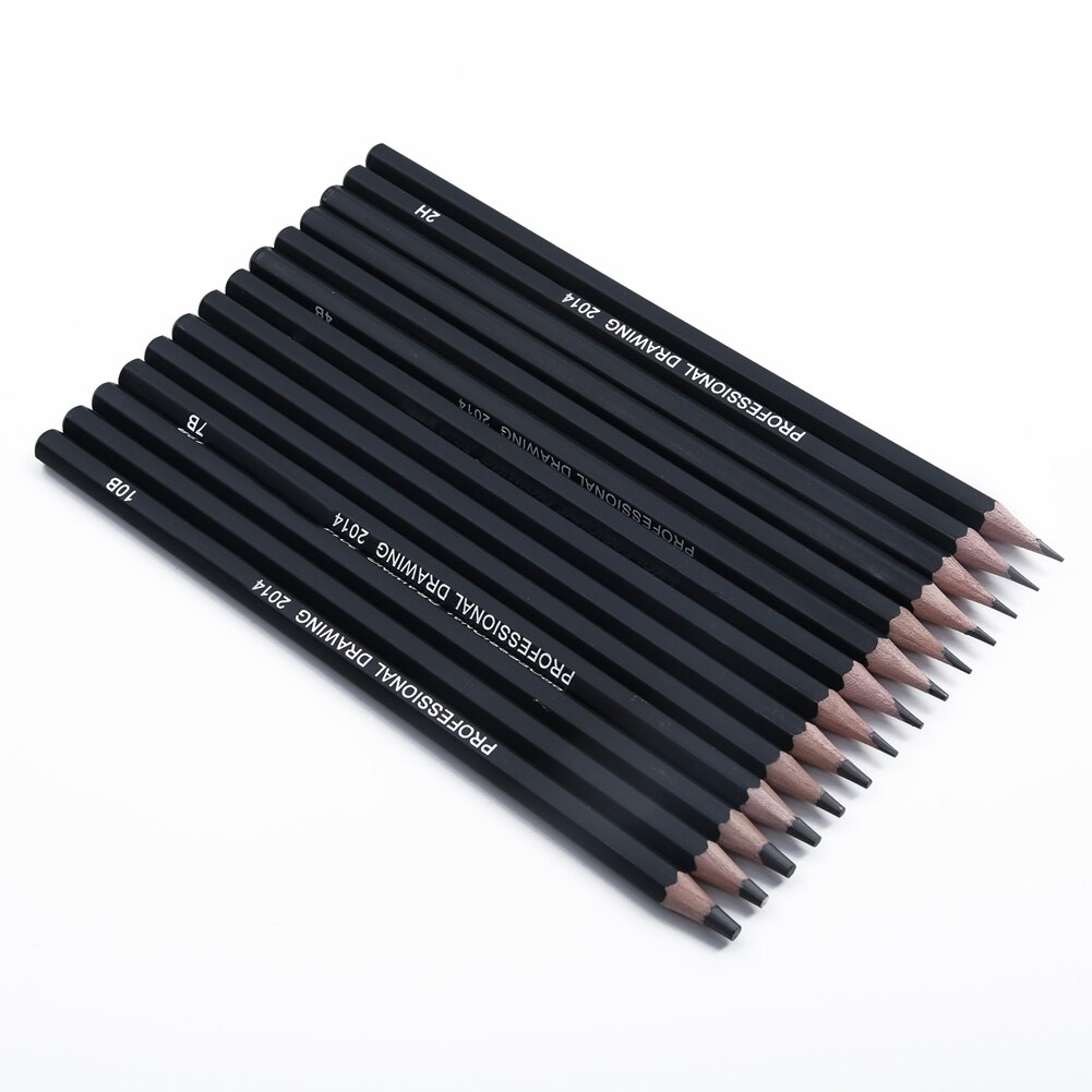 14Pcs Sketch Art Drawing Graphite Pencil 6H-12B Sketching Artist: Default Title