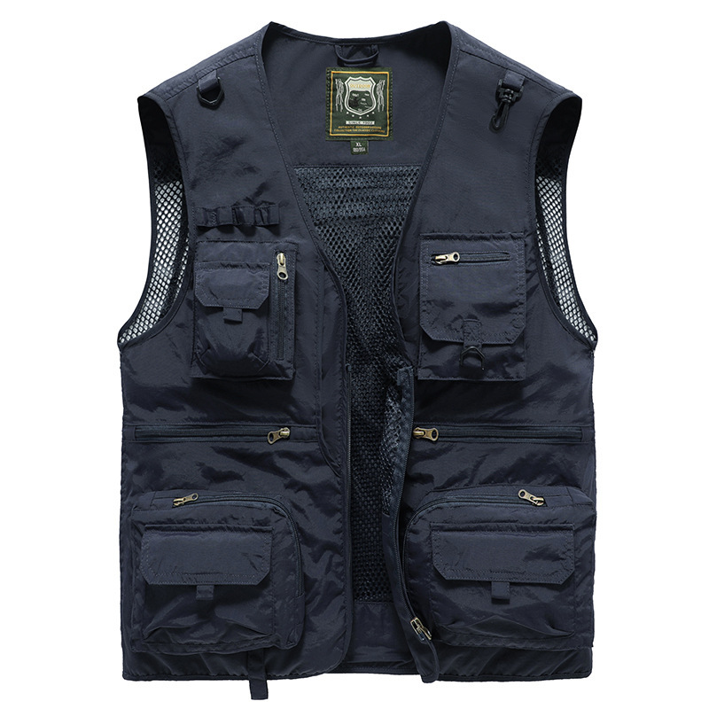 Chaleco con múltiples bolsillos para hombre, abrigo fino para fotografía, pesca, trabajo al aire libre, verano,