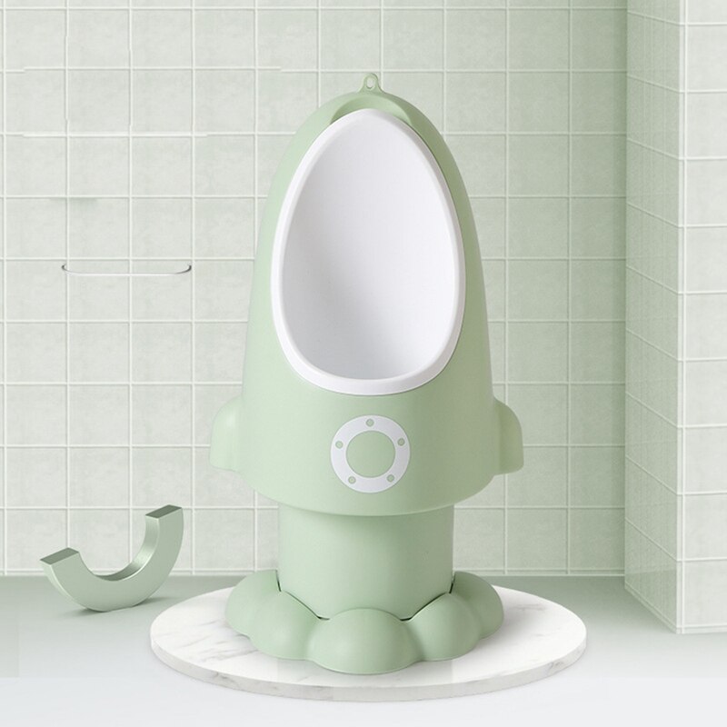 Baby dreng potte raket toilet børn står lodret urinal spædbarn drenge tisse justerbar vægmonteret dreng urinal: Grøn