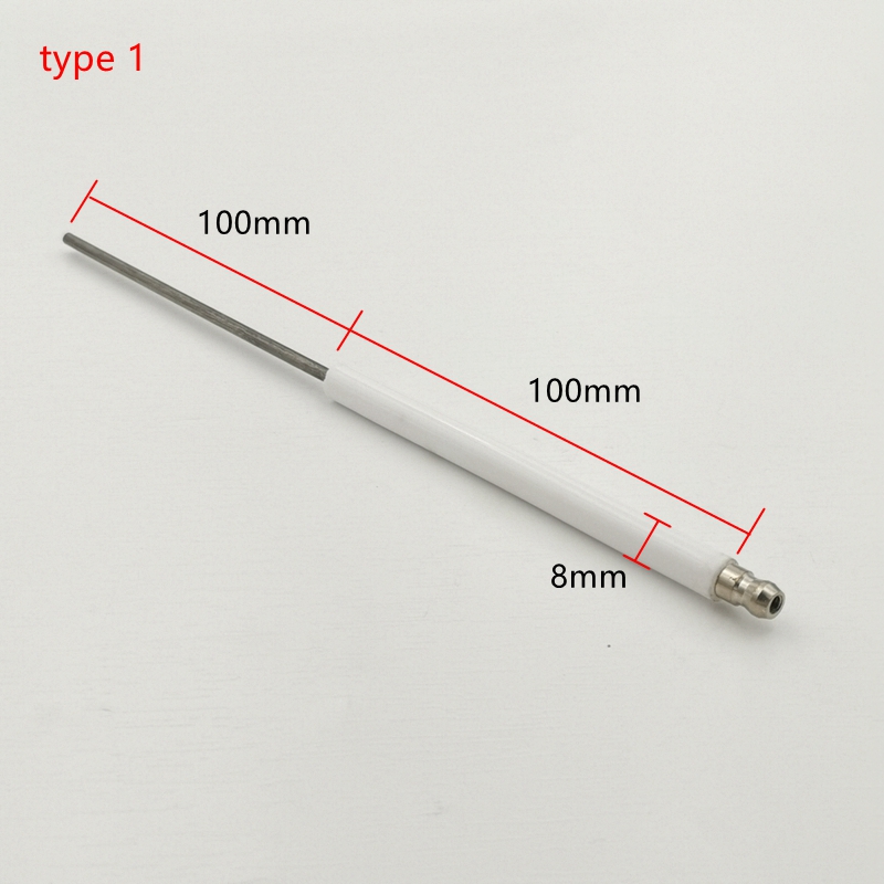 Brûleur à gaz, aiguille d'allumage en céramique, tête de cuisinière Diesel, tige d'allumage, électrode, bâton de combustion longue, sonde ionique pour la détection de flamme: WHITE