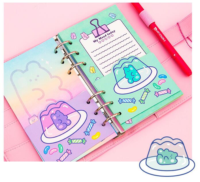 Lucky Jelly Bear Colorful Cute Diary A6 Spiral Notebook 160P