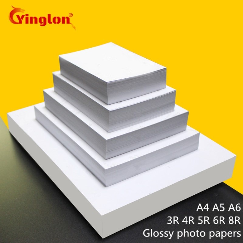 Lot de 100 papiers photo, étanche, à impression brillante, pour imprimante à jet d'encre, fournitures pour la maison, 3R 4R 5R 6R 8R A4 A5 A6