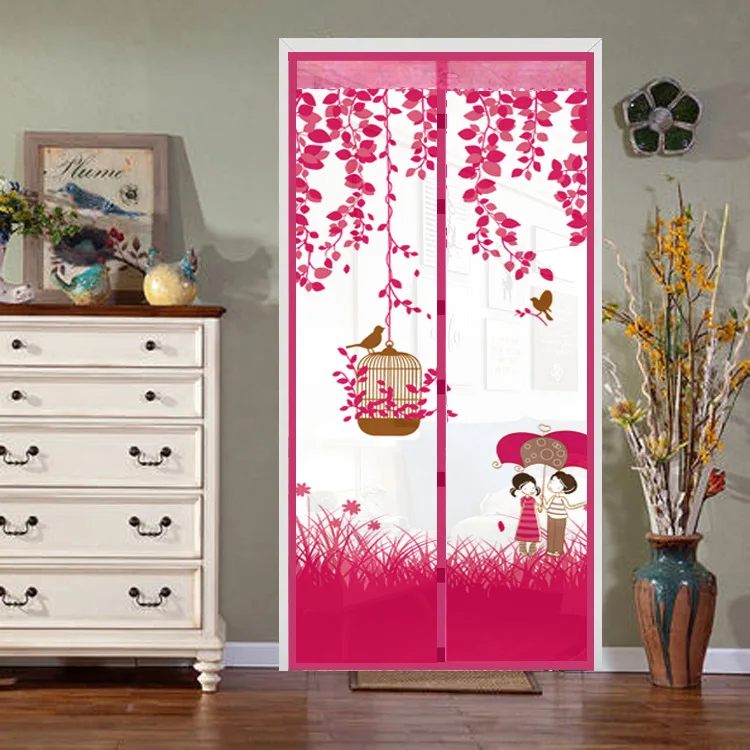 Deurgordijn Modern En Eenvoudig Paraplu Vogelkooi Zomer Zacht Gaas Muggenbestendig Deurgordijn Versleuteld Scherm: Paars