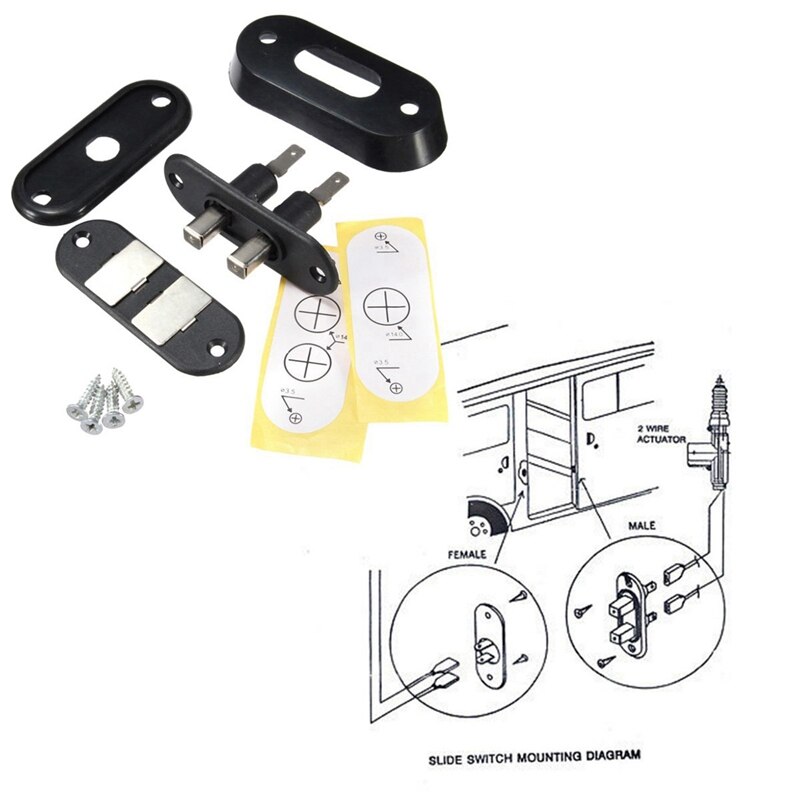 Interrupteur de Contact de porte coulissante noire pour alarme de fourgon de voiture verrouillage Central pour VW T4 FORD