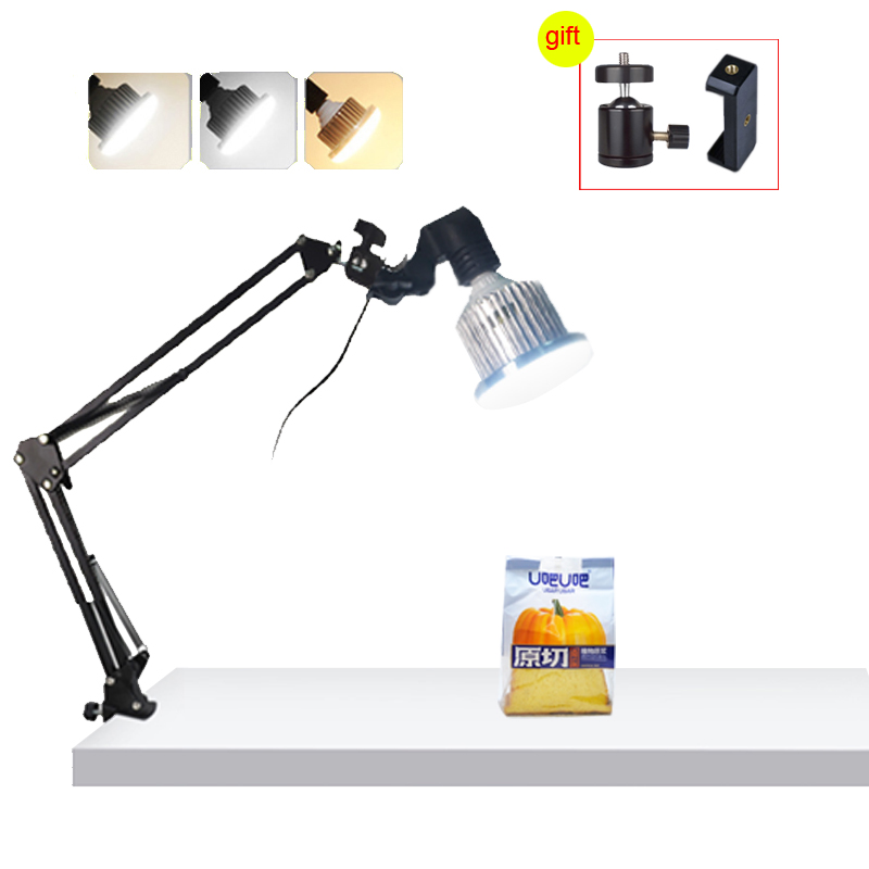 Fotografie Telefon Desktop Suspension Arm Halterung + 35W LED Lampe + Reflektor Softbox Kontinuierliche Beleuchtung Kit Für Foto Video schießen: Set 2