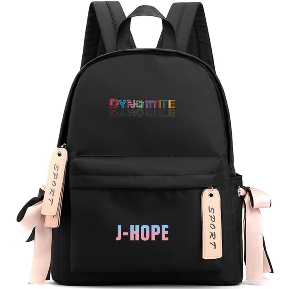 DYNAMITE backpack Album Bangtan Boys The same bowknot backpack schoolbag backpack female high school students large cap: JH