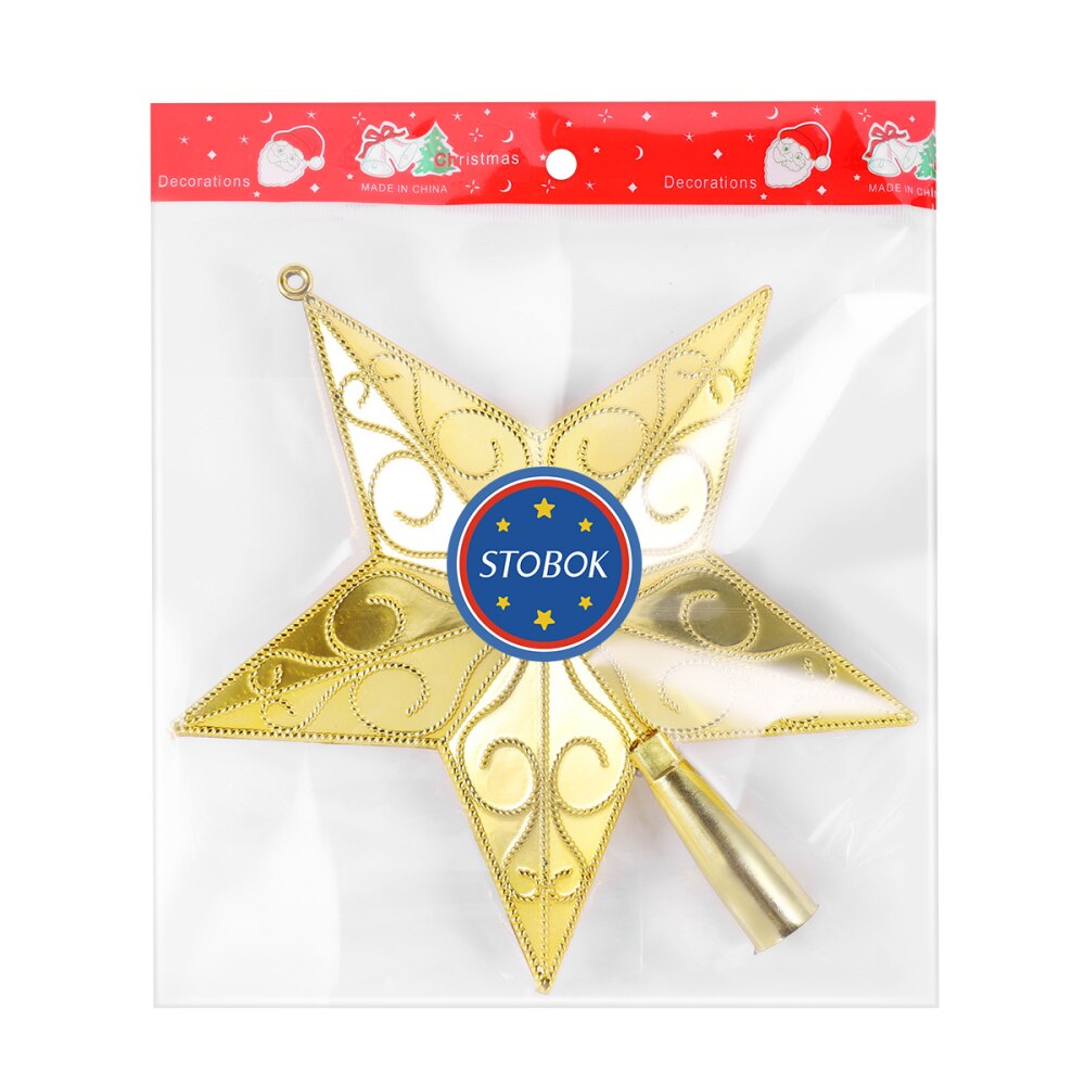 STOBOK 20cm Star Tree Topper Golden Star Christmas Tree Topper 5 Point Star Festival Treetop Decor for Home Part