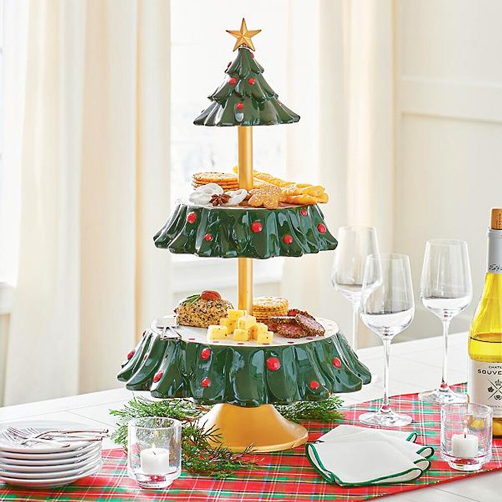 Kerst Decoratie Snack Kom Stand Kerstboom Snack Stand Kerst Dessert Brood Display Stand