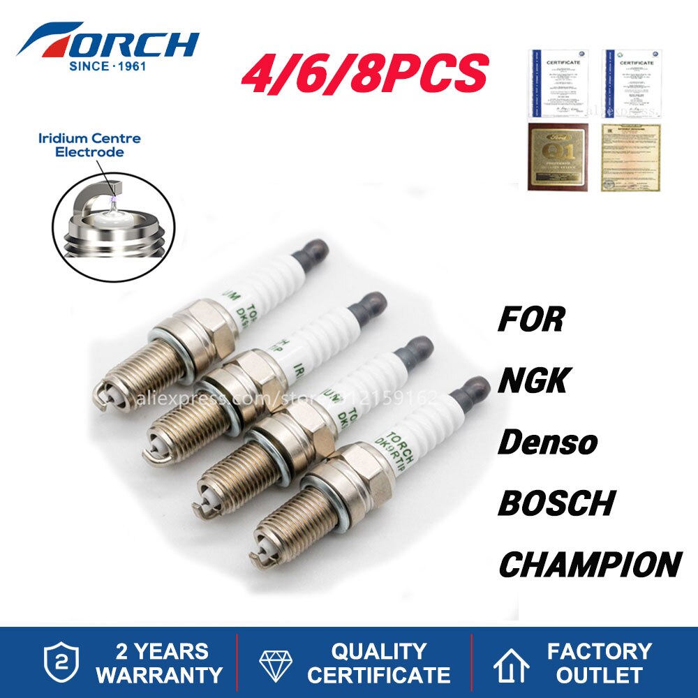 Denso IXU27 Spark Plug Replacement Iridium Platinum Torch Brand DK9RTIP Candle IKR9H8 Champion A49GC Engines Components