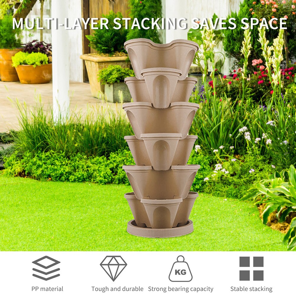Strawberry Planter Pot Stackable Vertical Stackable Strawberry Herb Garden Planter Flower Seedling Holders